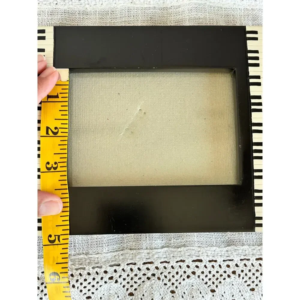 Vintage Black Lacquer Piano Keys Picture Frame